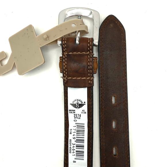 Dockers Men’s Brown Leather Belt Size 42 Full Grain Cowhide Classic Casual - Picture 5 of 7